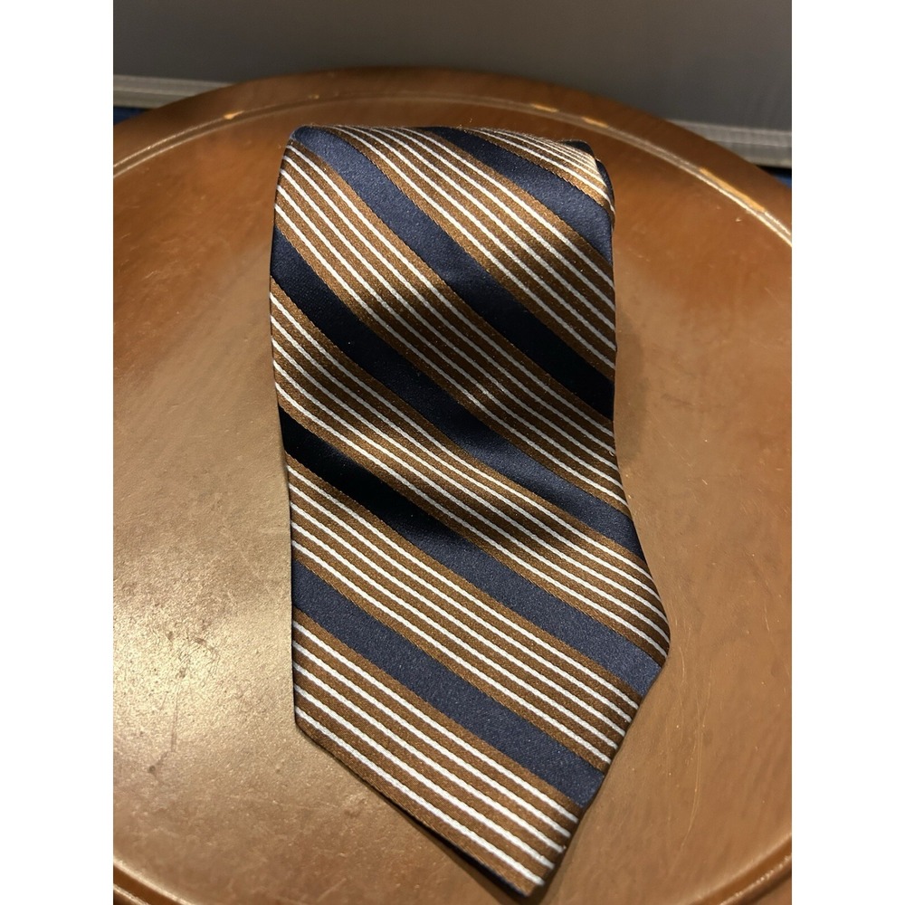 Tommy Hilfiger Mens Tie Necktie Multicolor Striped Polka Dots Pattern‎ Block